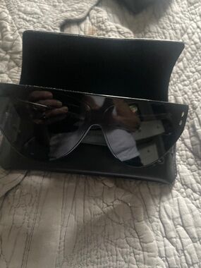 Isabel Marant Black Shield Sunglasses - Oversized Visor